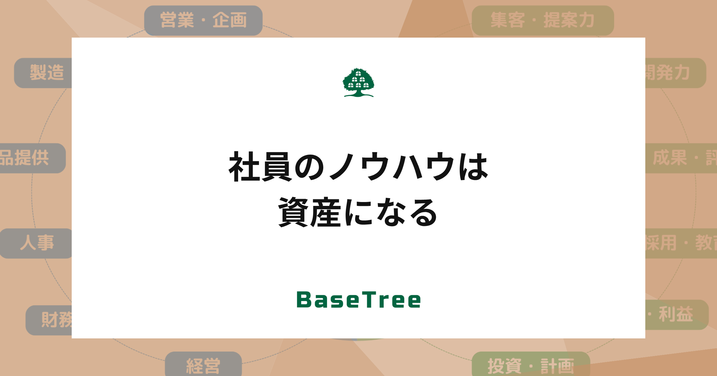 社員のノウハウを集めれば、組織の資産になる